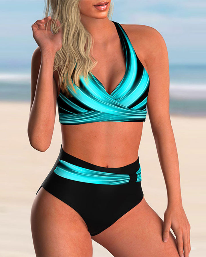 Lena | Bikini-Set mit Kreuz-Ausschnitt und Druck