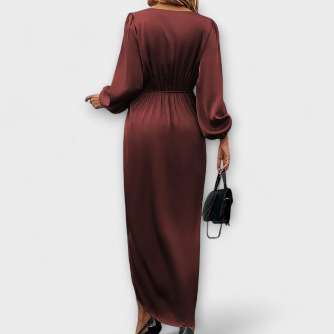 Dorothea | Fluide Schokoladen-Wickelkleid