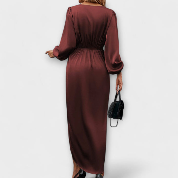Dorothea | Fluide Schokoladen-Wickelkleid