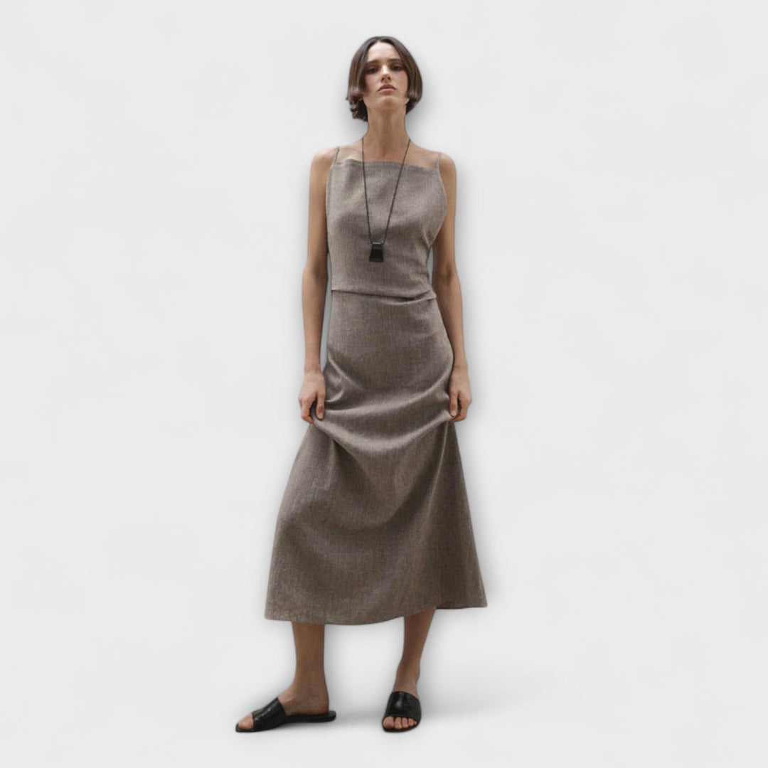 Hannelore | Fließendes Maxikleid aus Leinenmischung