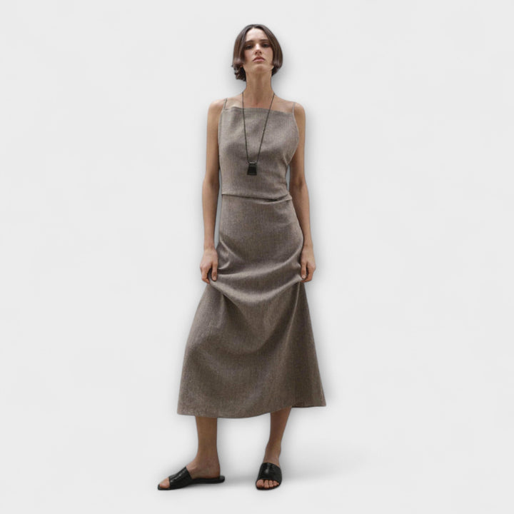 Hannelore | Fließendes Maxikleid aus Leinenmischung