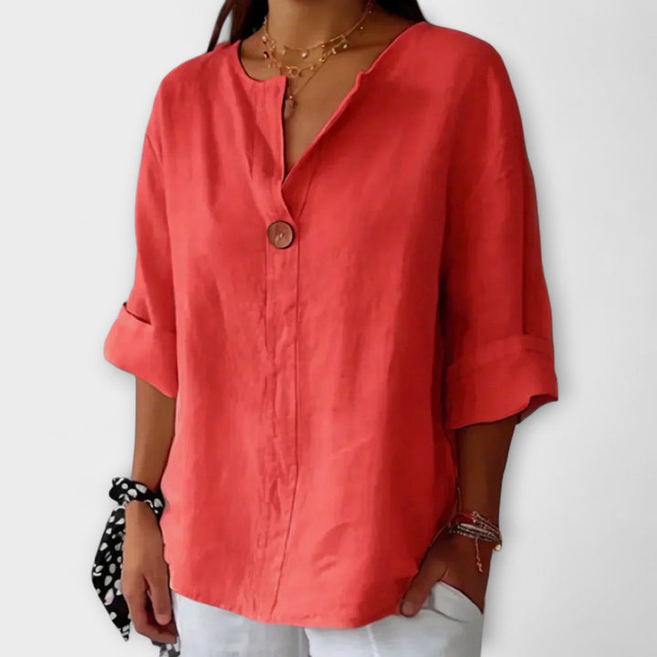 Therese | Stilvolle Bluse mit V-Ausschnitt