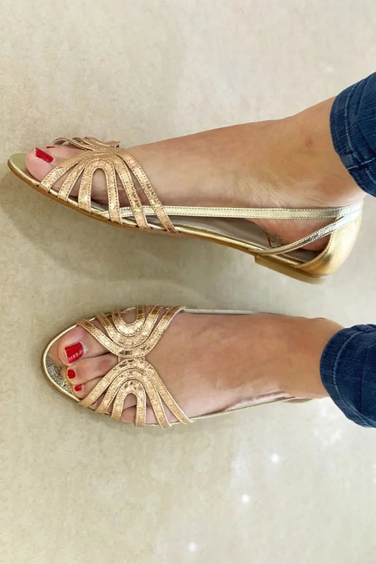 Julia | Goldene Lichtglanz-Sandalen