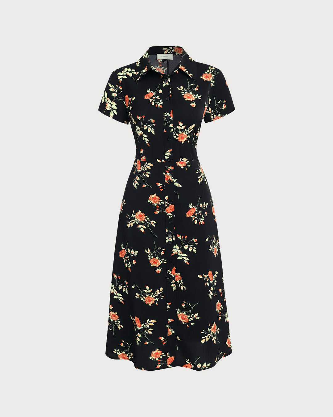 Kriemhild | Midikleid Schwarz floral