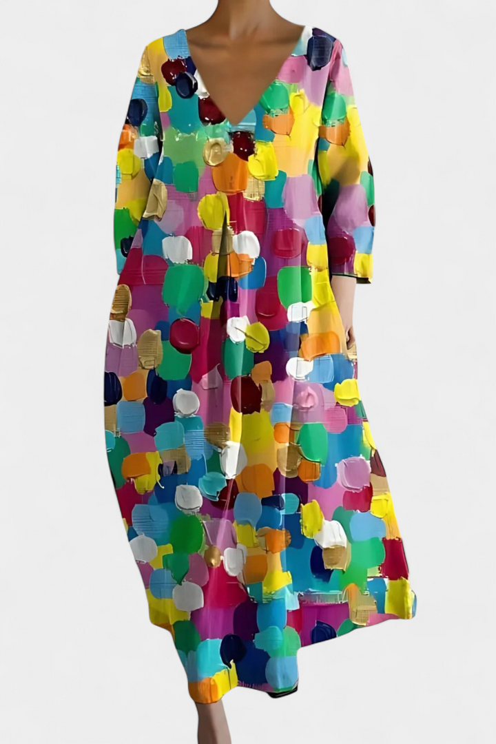 Tina | Fließendes Kleid mit Muster