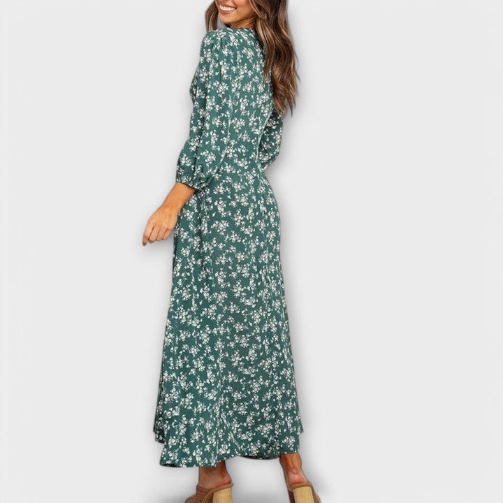 Linde | Blumenmuster Maxikleid für Damen