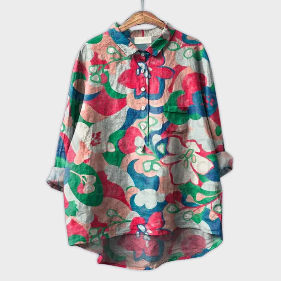 Sabrina | Handgemachte Damenbluse mit floralem Design