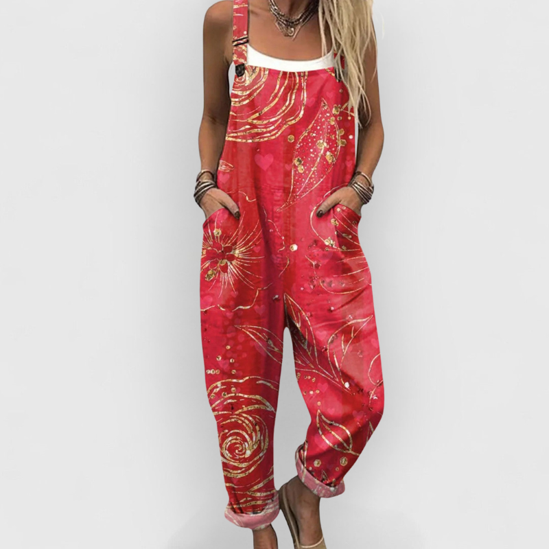 Silke | Latzhose mit eleganten goldenen Wirbelmustern