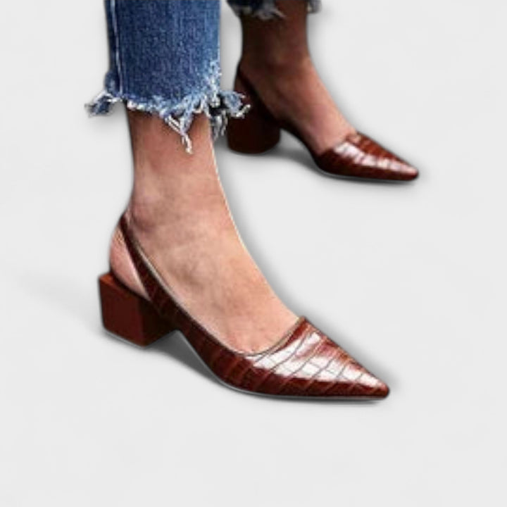 Marianne | Unregelmäßige Slingbacks Klobige Absätze