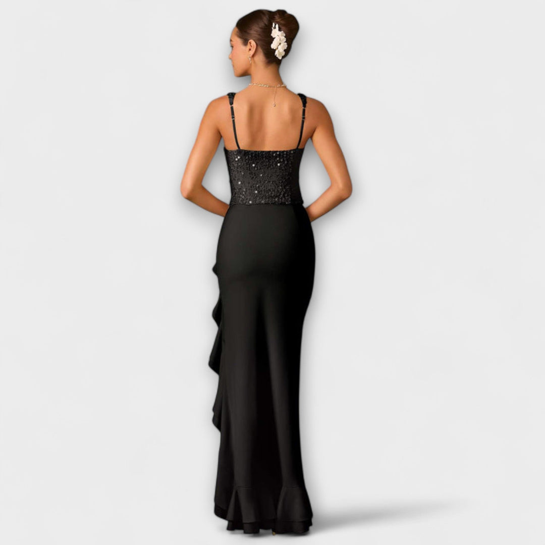Christine | Rüschensatin-Korsettkleid