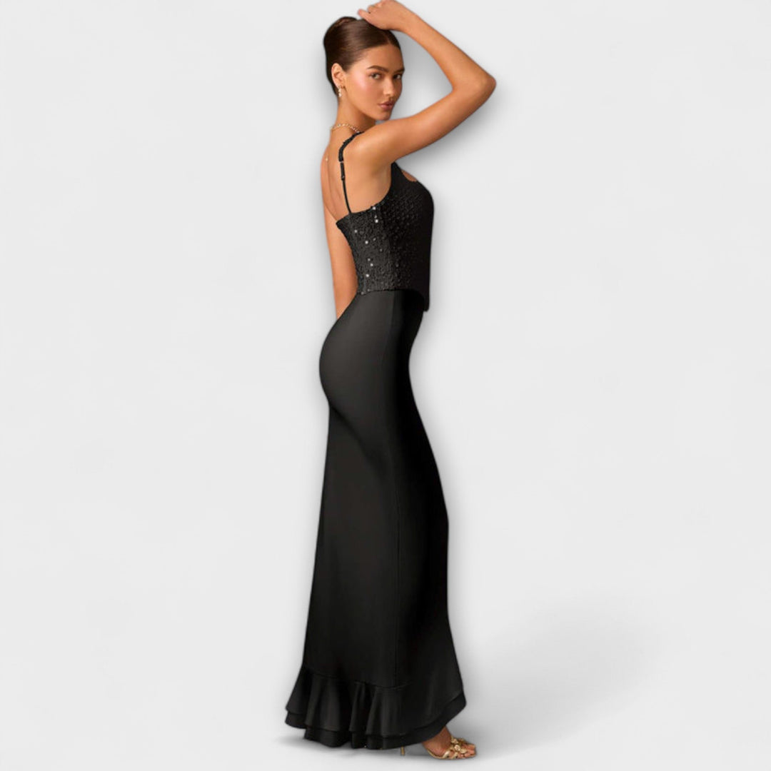 Christine | Rüschensatin-Korsettkleid