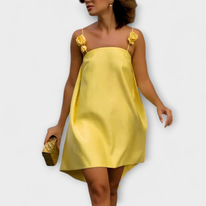 Charlotte | Stilvolles Blumenmuster-Loses Mini-Kleid mit Trägern