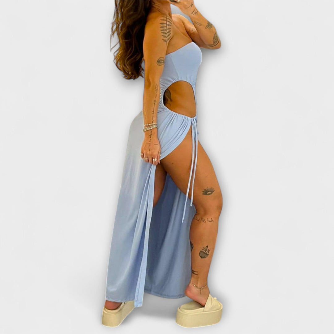 Lara | Bandeau-Tie Bodysuit-Kleid mit Seitenschlitzen
