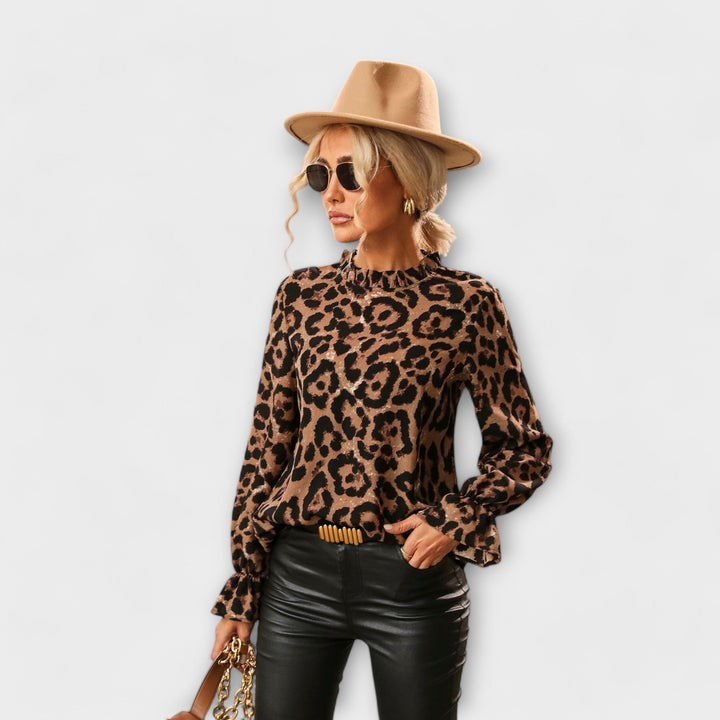 Vanessa | Leobluse mit plissiertem Kragen