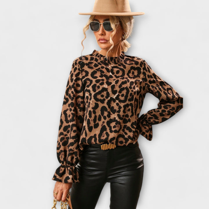 Vanessa | Leobluse mit plissiertem Kragen