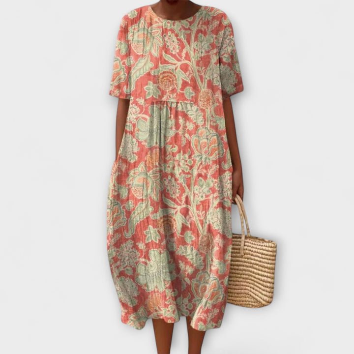 Angelika | Midi-Kleid im floralen Vintage-Design