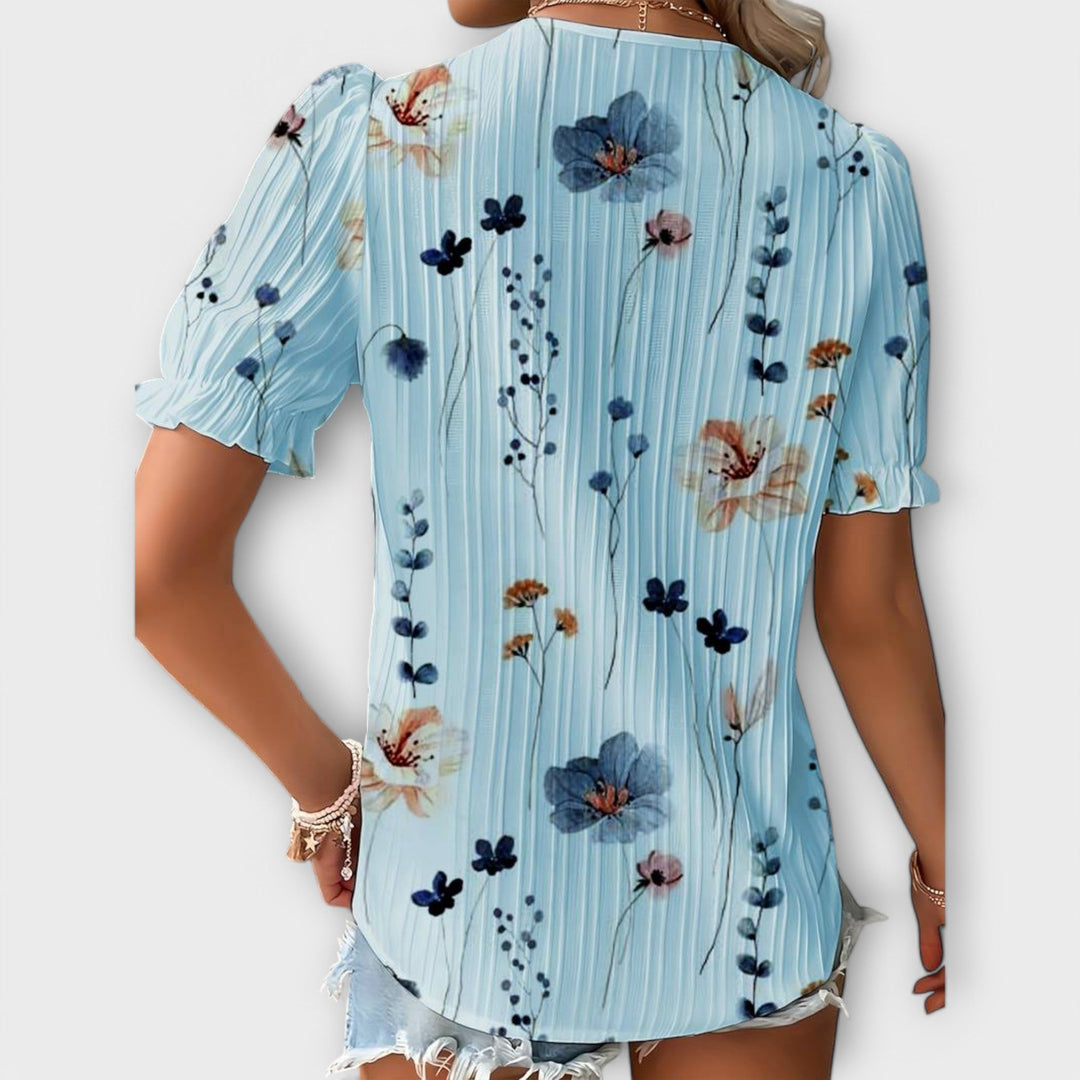Louisa | Modische Bluse mit spitzem Ausschnitt