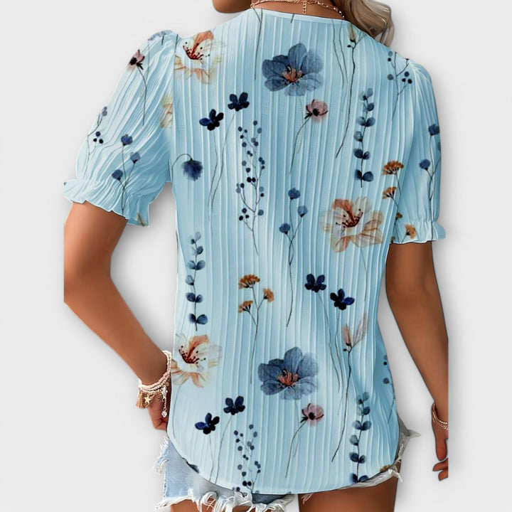 Louisa | Modische Bluse mit spitzem Ausschnitt