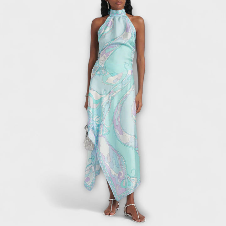 Margarete | Set aus Neckholder-Top und asymmetrischem Midi-Rock