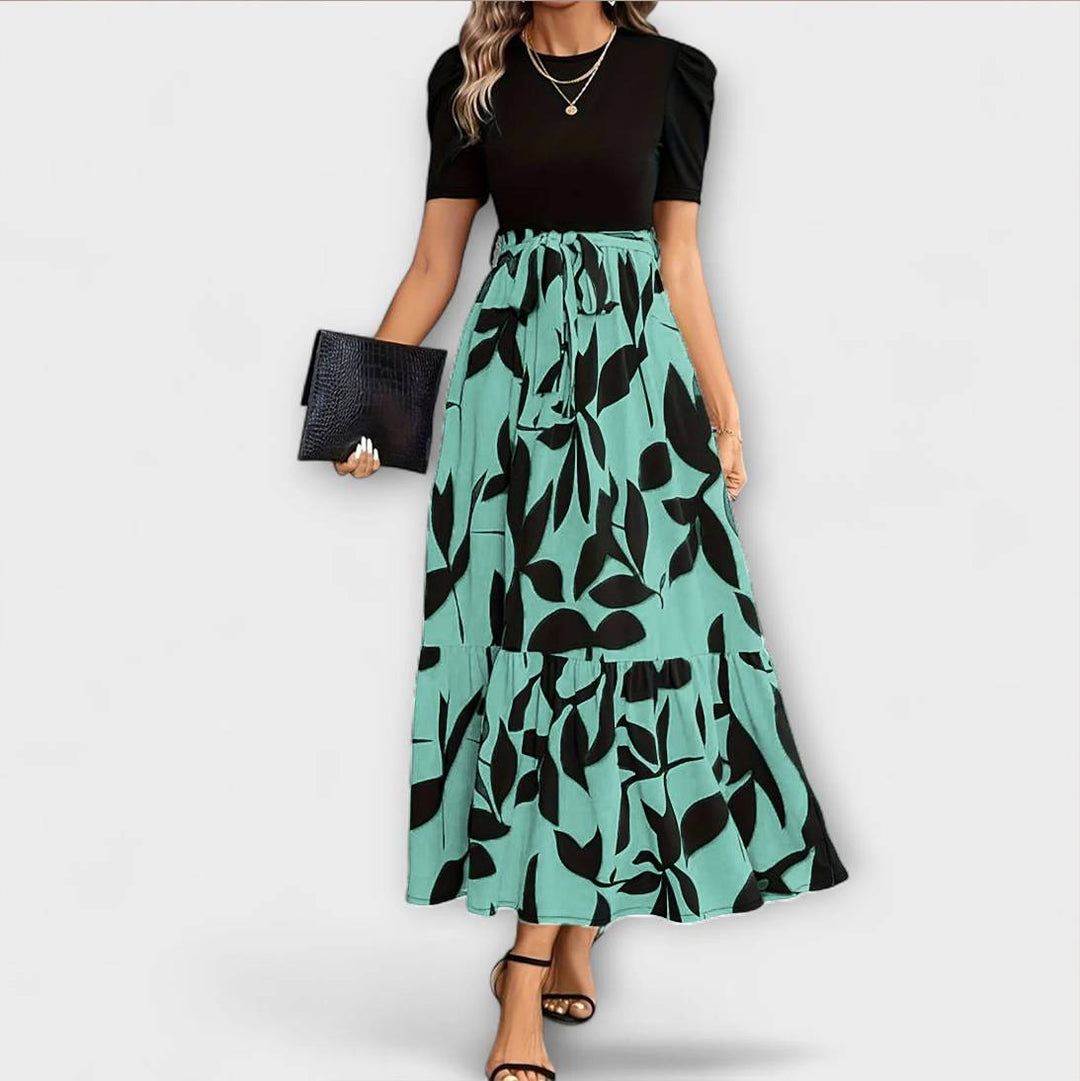 Romy | Sommerkleid mit Blumenmuster und Rundhalsausschnitt