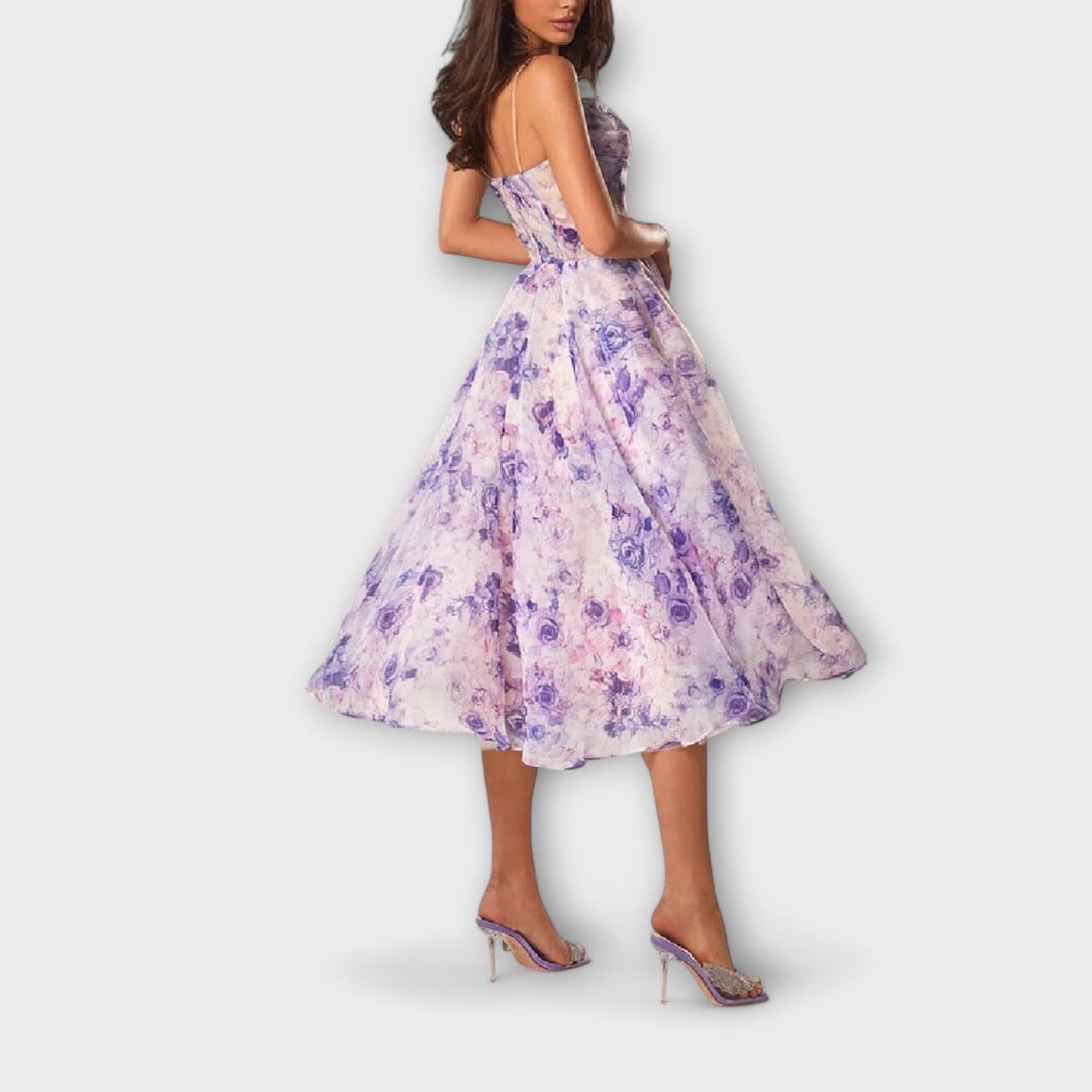 Ute | Elegantes Chiffon Midikleid
