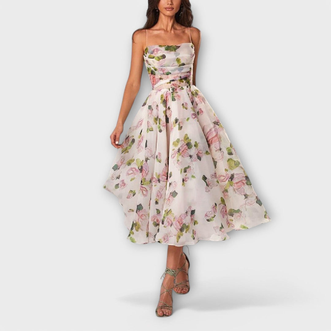 Ute | Elegantes Chiffon Midikleid