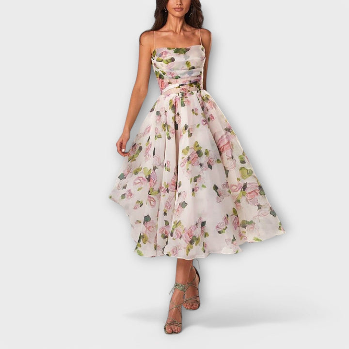 Ute | Elegantes Chiffon Midikleid