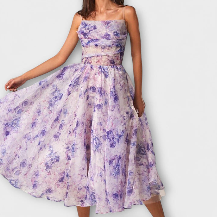 Ute | Elegantes Chiffon Midikleid
