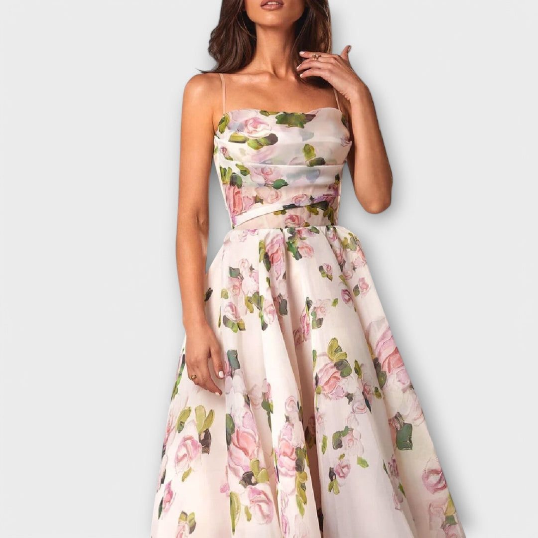 Ute | Elegantes Chiffon Midikleid