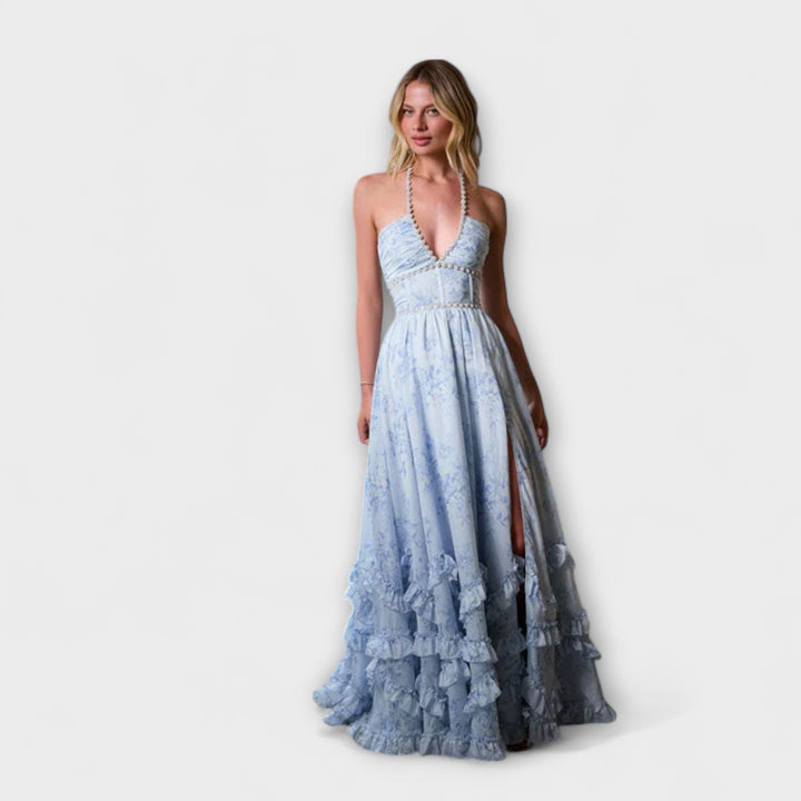 Michaela | Chic Langes Fließendes Kleid