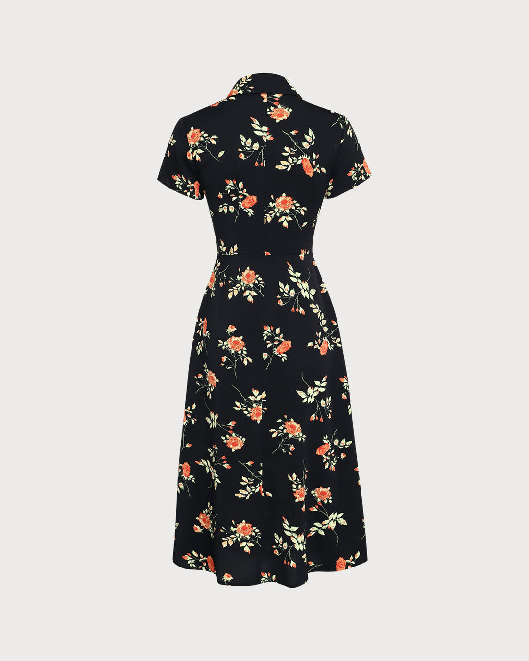 Kriemhild | Midikleid Schwarz floral