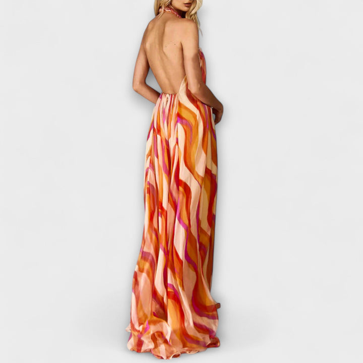 Alice | Schickes geflochtenes Maxikleid mit Wellenmuster