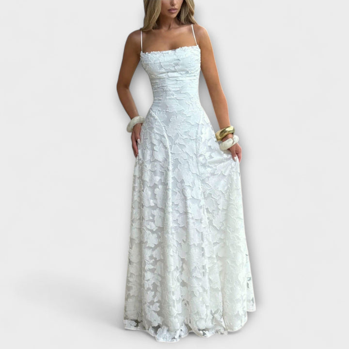 Mina | Elegantes Jacquard-Maxikleid