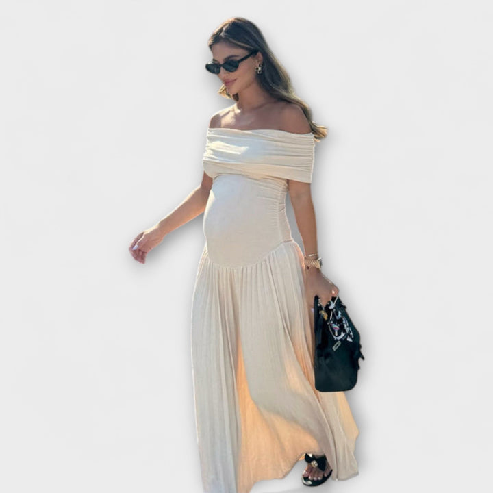 Jana | Maxikleid für Schwangere mit Falten
