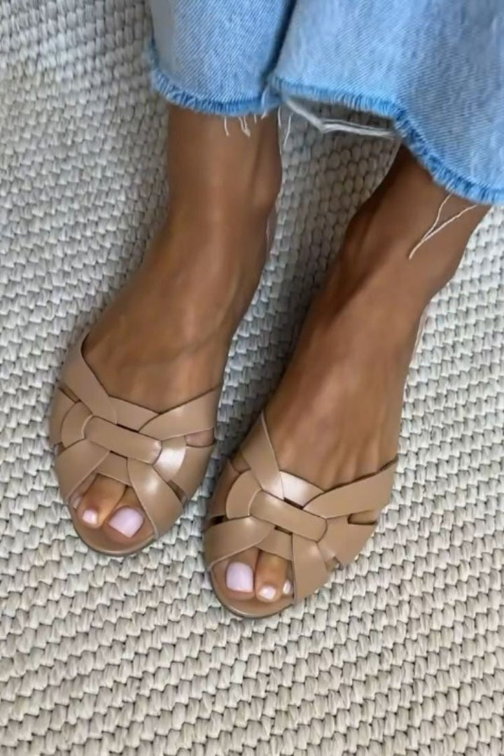 Gisela | Natürliche Flechtsandalen