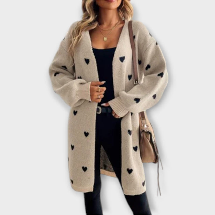 Alexandra | Strickjacke mit Herzmuster