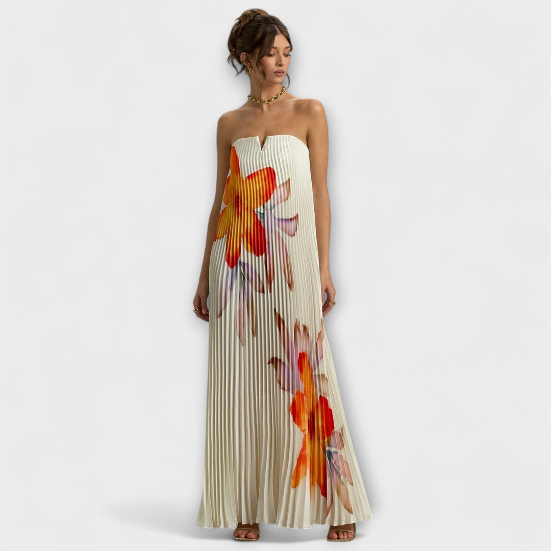 Selina | Sweetheart Maxikleid in Orange floral