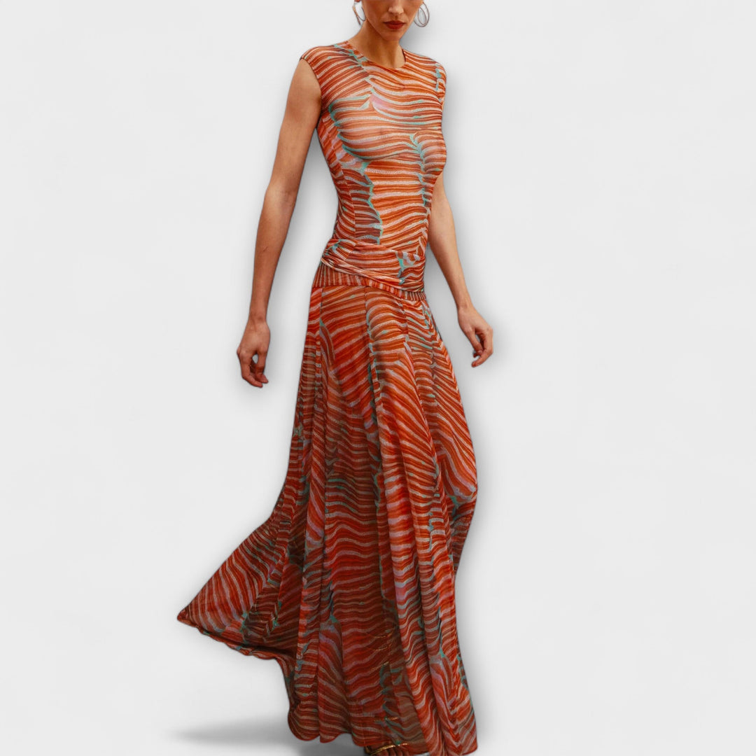Rebekka | Schimmernder Wellen-Mesh-Bodysuit