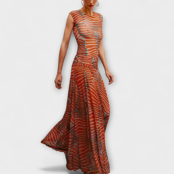 Rebekka | Schimmernder Wellen-Mesh-Bodysuit