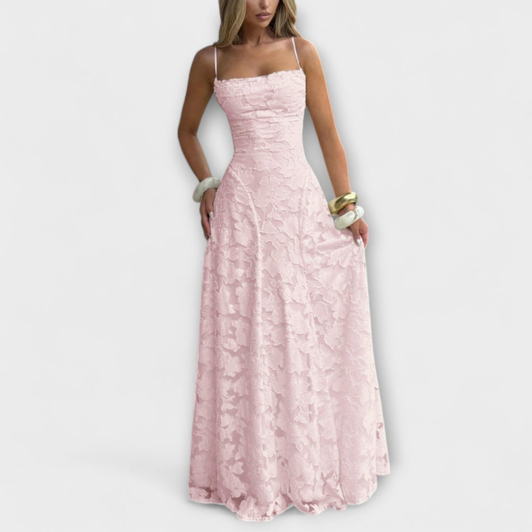 Mina | Elegantes Jacquard-Maxikleid