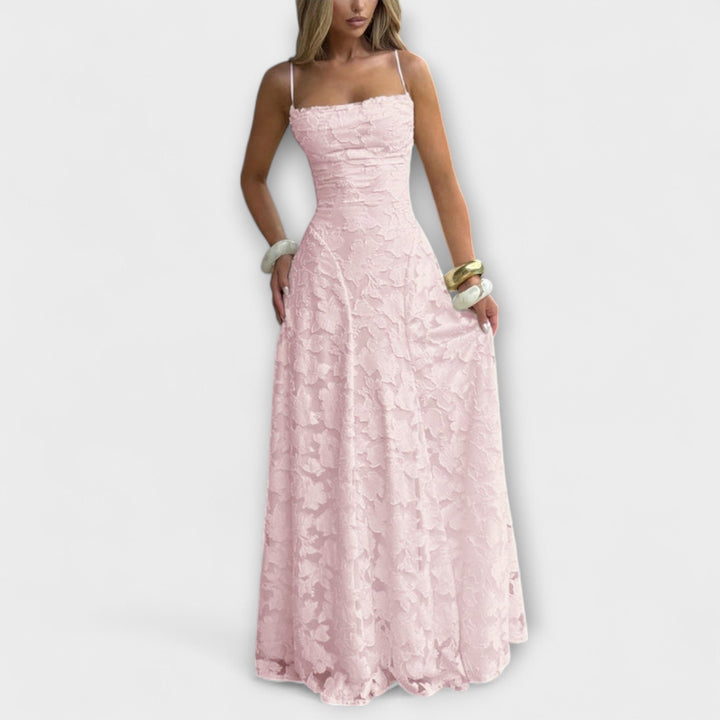Mina | Elegantes Jacquard-Maxikleid
