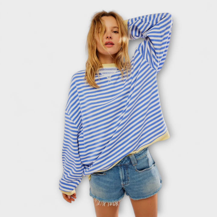 Tatjana | Gestreifter Oversize-Pullover für Frauen