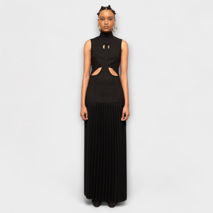 Felicitas | Maxikleid mit Falten und Ausschnitten