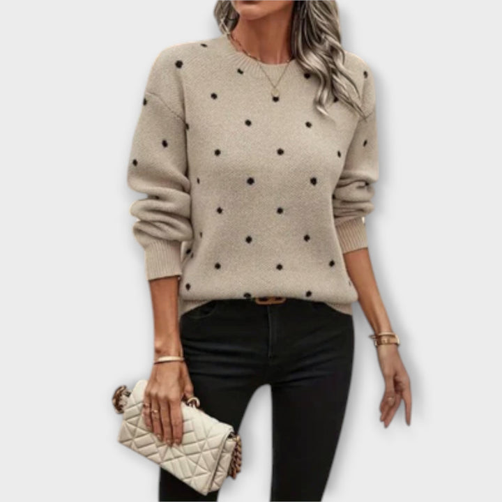 Johanna | lässiger langärmliger Pullover mit tupfenmuster