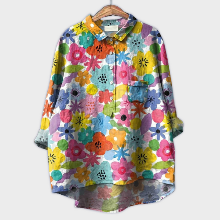 Sabrina | Handgemachte Damenbluse mit floralem Design