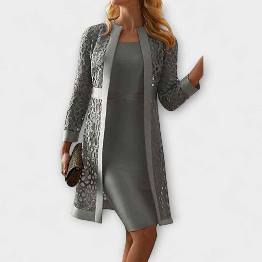 Annette | Elegantes Zweiteiliges Spitzenkleid
