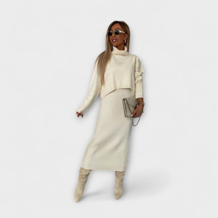 Daniela | Kleid mit passendem Rollkragen-Set