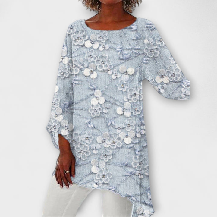 Anne-Sophie | Bluse mit floralem Kristalldruck