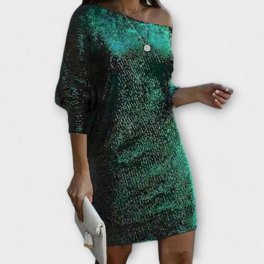 Lotte | Partykleid mit Pailletten und Kontrast