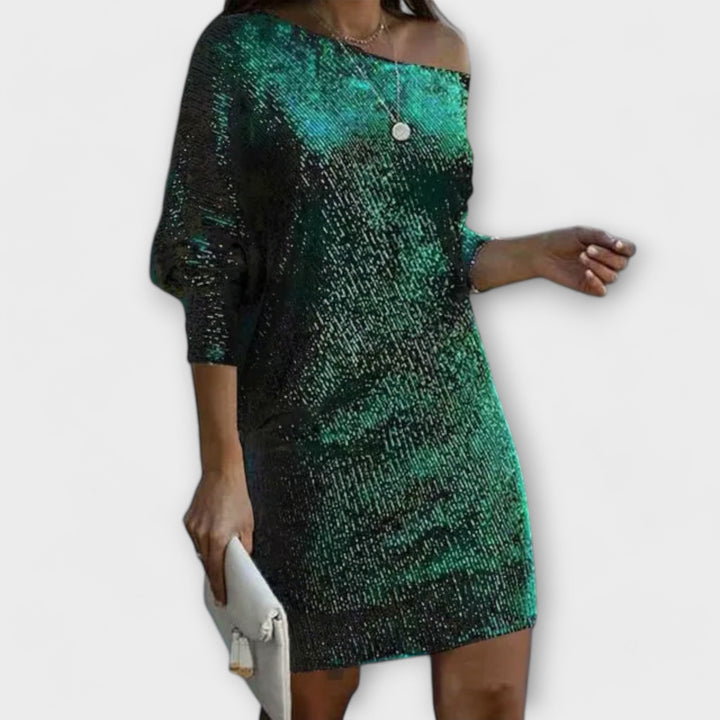 Lotte | Partykleid mit Pailletten und Kontrast